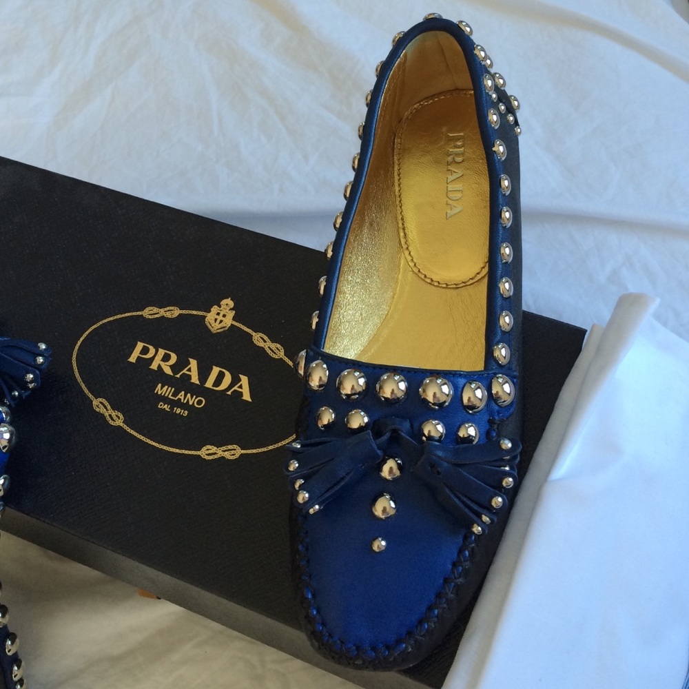 Prada black and blue loafers - Picture 3 of 4